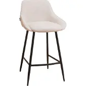NABER Scandinavische barkruk Lova gerecyclede stof off white 68 cm
