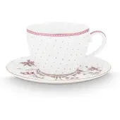Pip studio Kop & Schotel Jolie Dots Gold Pink 280 ml