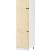 VCM Fasola keuken hoge kast 60 cm 3 deuren eik decor, wit.