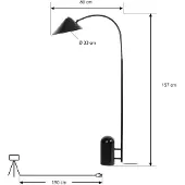 LUCANDE Vloerlampe , Alviero, Zwart, Woonkamer, Metaal, Vintage / Retro