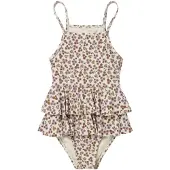 Salted Stories Meisjes Zwemkleding Sparkly Flower Swimsuit - Creme - Maat 98/104