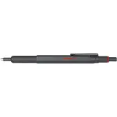 Rotring 600 balpen | Medium punt | Zwarte inkt | Pen met volledig metalen omhulsel | Dark Stone | Antislip gekartelde grip en zeshoekige huls | Navulbaar