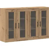 vidaXL Wandgemonteerde Kasten 2 pcs Artisan eiken en zwart