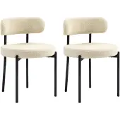 HOMCOM -Eetkamerstoel-Polyester-51x51x76cm-Beige