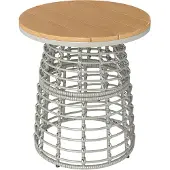 Outsunny -Rotan bijzettafel-Rotan-achtig geweven hars-45x45x50cm-Grijs