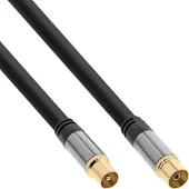 InLine Câble d'antenne Premium, 4x blindé, 110dB, noir, 3m