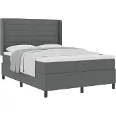 vidaXL Boxspringbed met kussens, donkergrijs, 200 x 140 cm, gestoffeerd