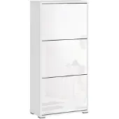HOMCOM -Klapbare schoenenkast-60x26x124cm-MDF-Wit gelakt