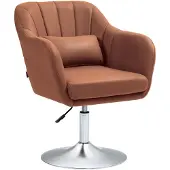 HOMCOM -Accentstoel-Microvezelstof (100% polyester)-60x60x91cm-Bruin