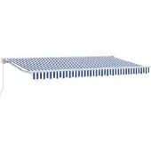 vidaXL Zonnescherm Frame Blauw en Wit 350 x 200 cm