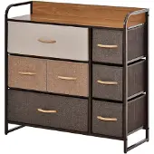 HOMCOM -Stoffen Dressoir-Polyester-80x29x78.5cm-Multicolore