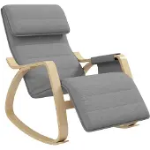 HOMCOM -Schommelstoel-Linnen-67x110x91cm-Grijs
