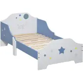 HOMCOM -Kinderbed-MDF-143x74x59cm-Blauw, Wit