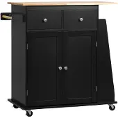 HOMCOM Keukeneiland - MDF - 89x45x89,5 cm - Zwart