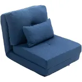 HOMCOM -Stoelbed-Linnengoed-60x80x56cm-Blauw