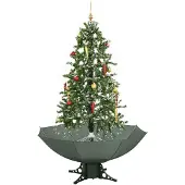 vidaXL Kerstboom sneeuwend met paraplubasis 170 cm groen
