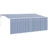 vidaXL Uitschuifbare luifel Blauw 350 x 200 cm Stof