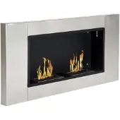 HOMCOM Ethanol Haard - Metaal - 110x14.5x54cm - Grijs
