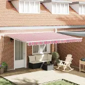Syfax Uitschuifbare luifel Rood en Wit 450 x 350 x 165 cm