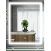 Kleankin -Badkamerspiegel-Gehard glas-80x60x2.7cm-Transparant