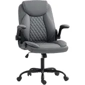 HOMCOM -Bureaustoel-67x65x110cm-Polyurethaan-Donkergrijs