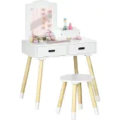 ZONEKIZ - Kinderkaptafelset - MDF - 60x40x95cm - Wit