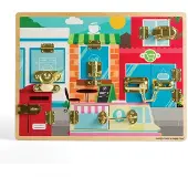 Bigjigs educatief speelgoed Latches & Catches Board motoriek.
