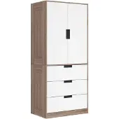 HOMCOM -Kledingkast-Spaanplaat-80x50x180cm-Bruin