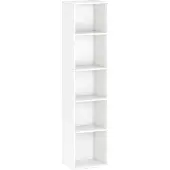 HOMCOM -Boekenplank-Panneau de particules-30x24x133.5cm-Blanc