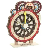 Vilac Houten leertijdklok - - Machinalirleur - Ontdek de uren en minuten - Voor kinderen