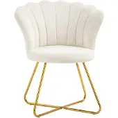 HOMCOM -Accentstoel-Polyester-69x64x80cm-Crème