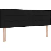 vidaXL LED Hoofdbord met LED-stripverlichting Zwart 144 cm Stof