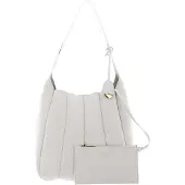 Coccinelle Leren Schoudertas Bundie Handbag Grained Leather Coconut Milk Crème