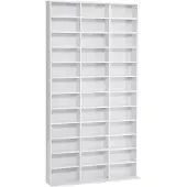 HOMCOM -CD-opbergkast - Hout - 195x24x102cm - Wit