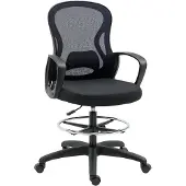 Vinsetto staande bureaustoel - meshstof - 59x65x124cm - zwart