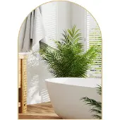 HOMCOM -Badkamerspiegel-50x3x70cm-Glas-Goud