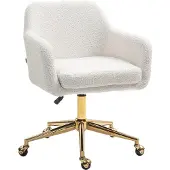 HOMCOM -bureaustoel - polyester - 60x61x88cm - wit
