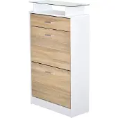 HOMCOM -Klapbare schoenenkast-Hout-60x24x105cm-Beige