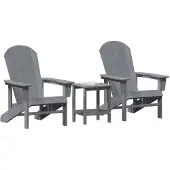 vidaXL Tuinstoel 3 st Lichtgrijs Polyetheen