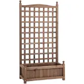 Outsunny Multifunctioneel Tuinbed - Hout - 64x28x120cm - Bruin