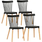 HOMCOM -Eetkamerstoel-PP-48x52.5x83cm-Zwart