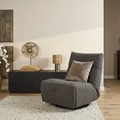 Starfurn Fauteuil Lazy - Donkergrijs Stof - Draaibaar & Relaxfunctie