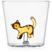 Ichendorf Milano - Waterglas Amber Cat met witte strepen - Waterglazen