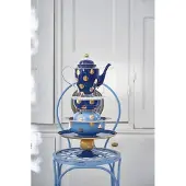 Pip studio Serveerschaal Rond - Fruitschaal - Navy/ Goud - 32x12.5cm