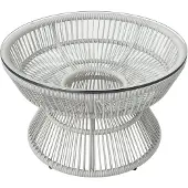 Outsunny -Rotan salontafel-PE rotan-60x60x37cm-Lichtgrijs