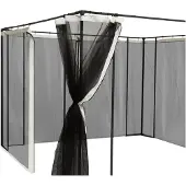 Outsunny -Gaasschermen voor tuinpaviljoen - Nylon - 302x207cm - Zwart