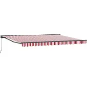 vidaXL Handmatig uitschuifbare luifel Rood en Wit 4,5 × 3,5 m