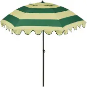 Edelman Jessy stokparasol streep groen - Ø197 x 238 cm