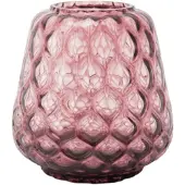 XLBoom Kuro Prism Small Plum – Mondgeblazen glazen vaas met geometrisch patroon – Kleur Plum – Design woonaccessoire