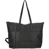 Enrico Benetti Leren Shopper/Schoudertas Sicily Zwart